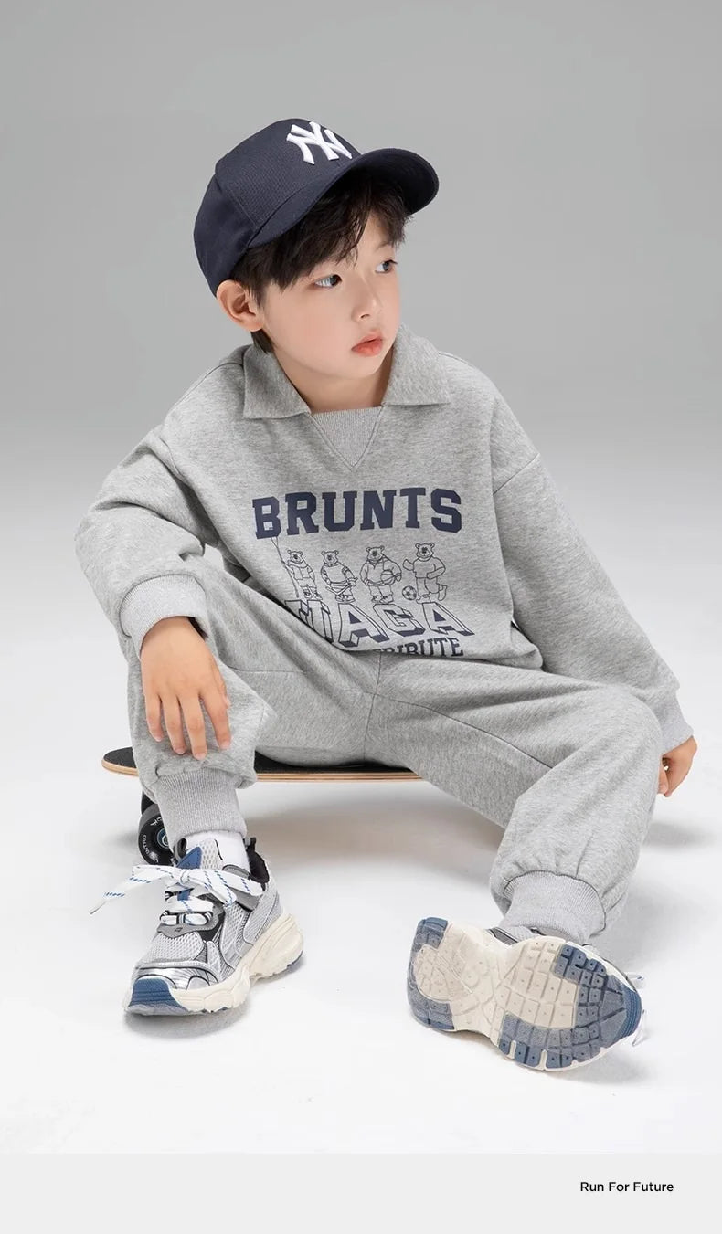 Spring Autumn Girls Boys Alphabet Workout Preppy Sweatshirt+Sweatpant School Kids Tracksuit Child 2PCS Outfit Jogger Set 3-14Yrs