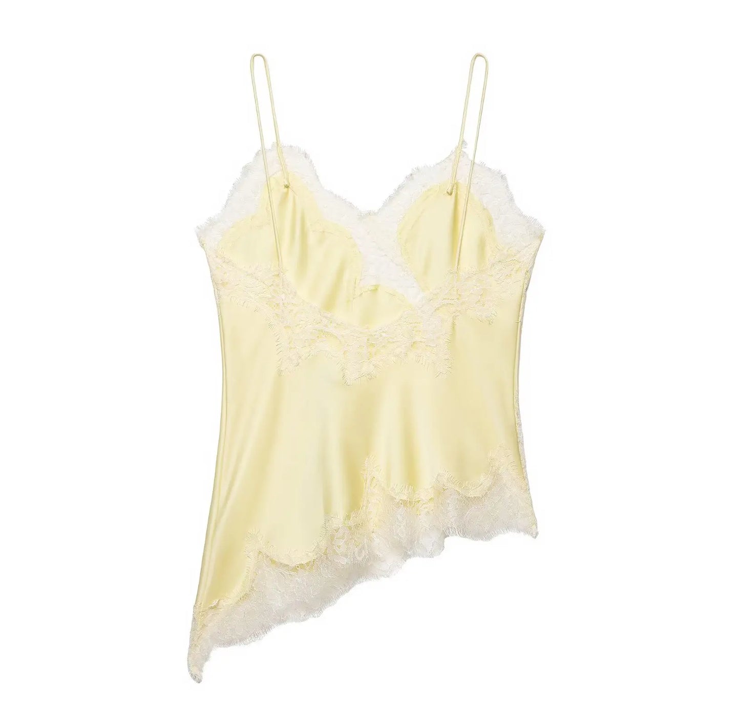 Sexy Women Asymmetrical Lace Slip Tops Summer Female Backless Sleeveless Off Shoulder Underwear Tanks Elegant Beach Camisole