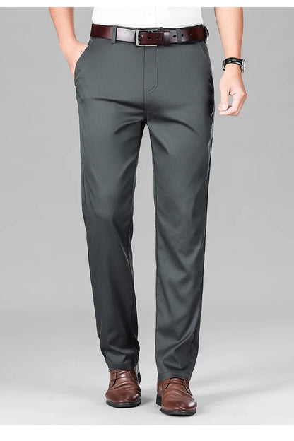 2024 Summer New Men's Business Thin Straight Casual Pants Classic Style cotton Stylish Stretch Luxury Trousers Male Brand