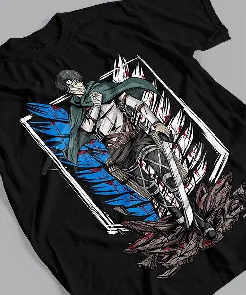 Anime Attack on Titan Capitán Levi Honor Batalla Final Printed T-shirt Men's and Women's T-shirt Men's Top Sports T-shirt 2026