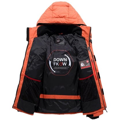 '-20 Degree Down Jacket Male Winter Parkas Men White Duck Down Jacket Hooded Outdoor Thick Warm Padded Snow Coat Oversize M-4XL