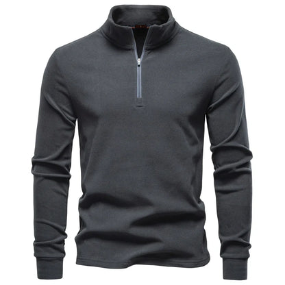 Men Solid Color Soft Shell Zipper Jacket Long Sleeve Pullover Breathable Warm Casual Streetwear