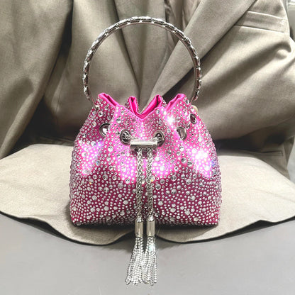 Handle Rhinestones Evening clutch Bag Purses and handbag luxury Designer shoulder bag Shiny Crystal Clutch purse bucket bag