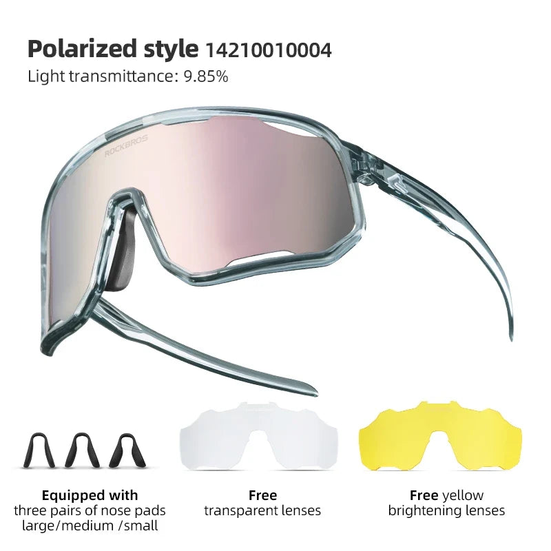Cycling Glasses Goggles Polarized/Photochromic Sunglasses Sport Big frame Eyewear UV400 Sun Protection with 2 Lens