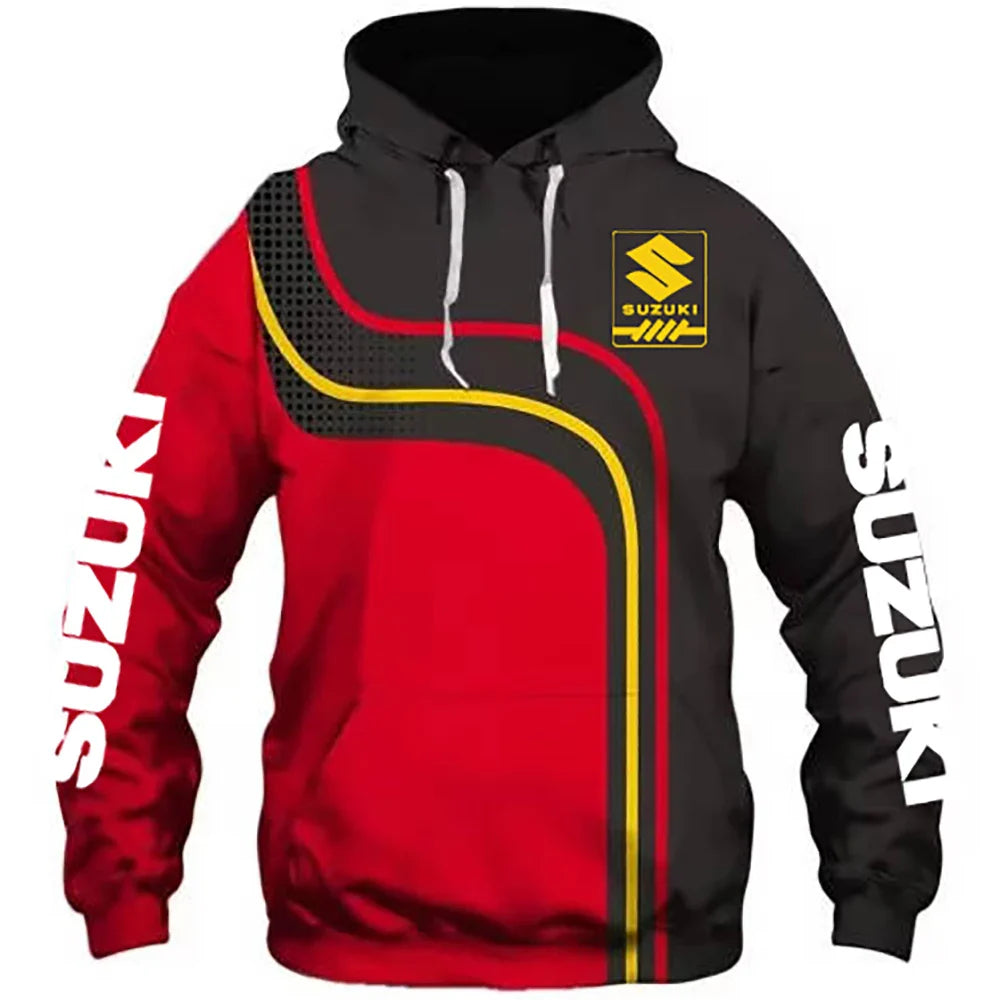 The new Suzuki men's hoodie is a casual and fashionable outdoor sports and motorcycle sportswear for autumn and winter