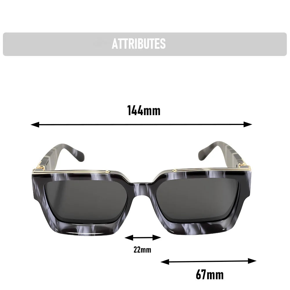 Brand Design Square Sunglass Men Vintage Retro Millionaire Sunglasses Women Thick Frame Fashion Glasses Dropshipping Gafas De So