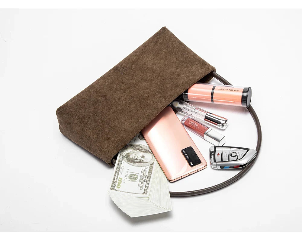 Solid Simple Classic Style Velvet Underarm Bag Elegant Fashion Design Seasonal New French Vintage Shoulder Bag