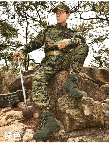 Men Hunting Hiking Shoes Brand Tactical Boots Waterproof Lace Up Desert Unisex Size Plus Army Boots Motorcycle Climbing Shoes