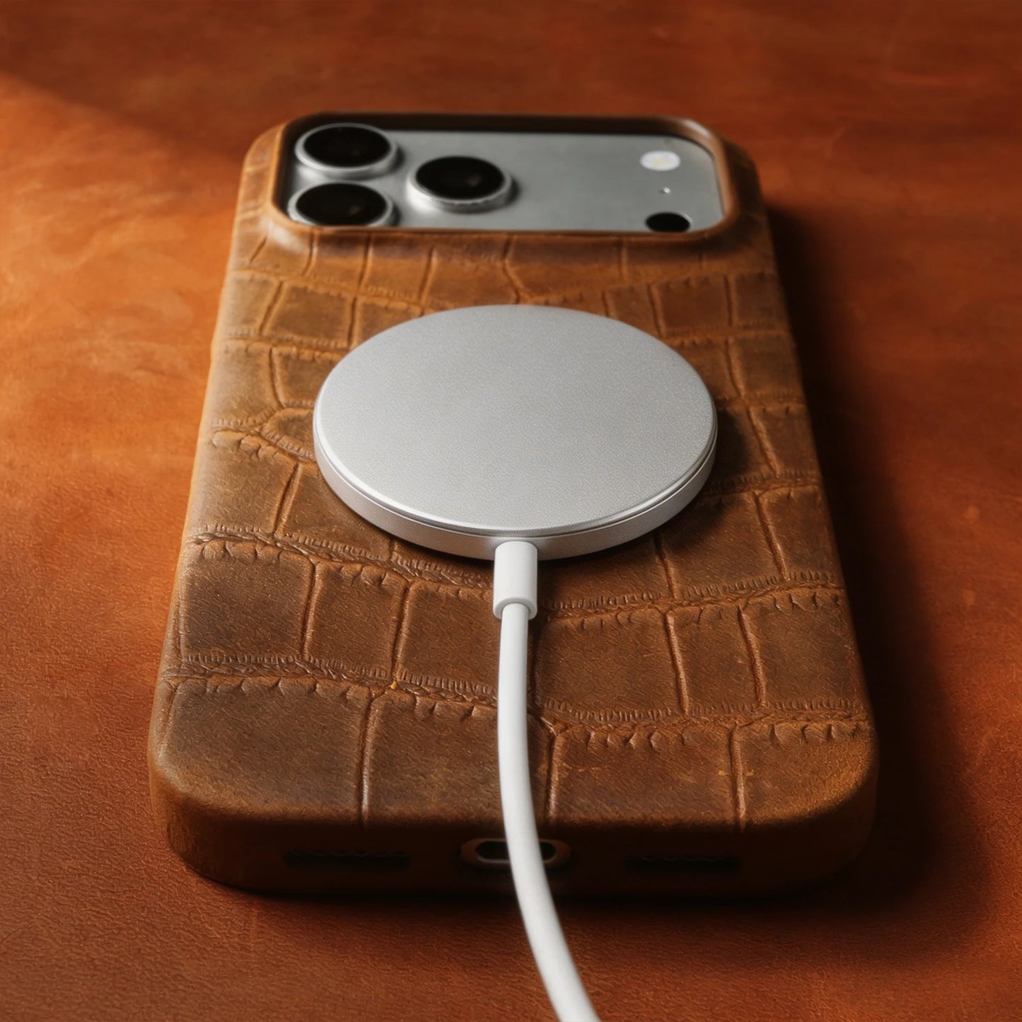 Magsafe Case For iphone 16 15 17 Pro Max Air 17e 16e 14 Plus 13 12 Mini 11 Crazy Horse Crocodile Genuine Leather Back Cover