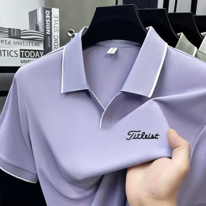 New Brand Men's Summer Short Sleeve Polo Shirt Lapel Exquisite Print Short Sleeve T-Shirt Fashion Casual Business Men's Clothing