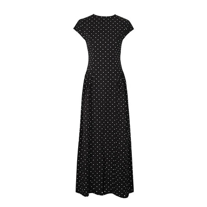 Women New Long Dresses Summer Elegant Upgraded Version Casual Polka Dots Party Dress Graceful Holiday Casual Slim Female Dresses