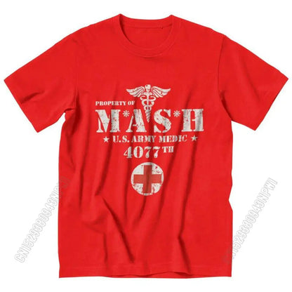 Vintage Mash Tv Show Men T Shirt 100% Cotton Tee Tshirts Summer T-Shirt Gift Women Unisex Clothes Novelty Design