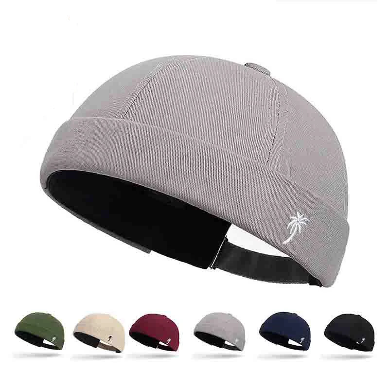 Brimless Hat for Men Women Cotton Classic Solid Color Beanie Beaded Hip Hop Hat for Outside Cycling Riding Activities