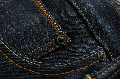 Mens Jeans Selvedge Denim Jeans for Man Silver Button Loose Fit Handmade 15 Oz