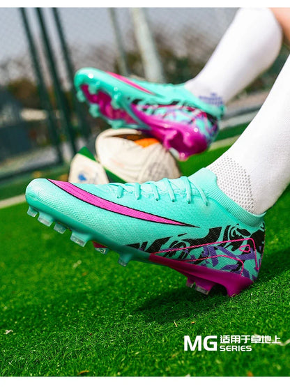 New Men Soccer Shoes Sneakers Original Football Boots Training Long Spikes Drop Shipping Futsal Cleats Match Ultralight Indoor