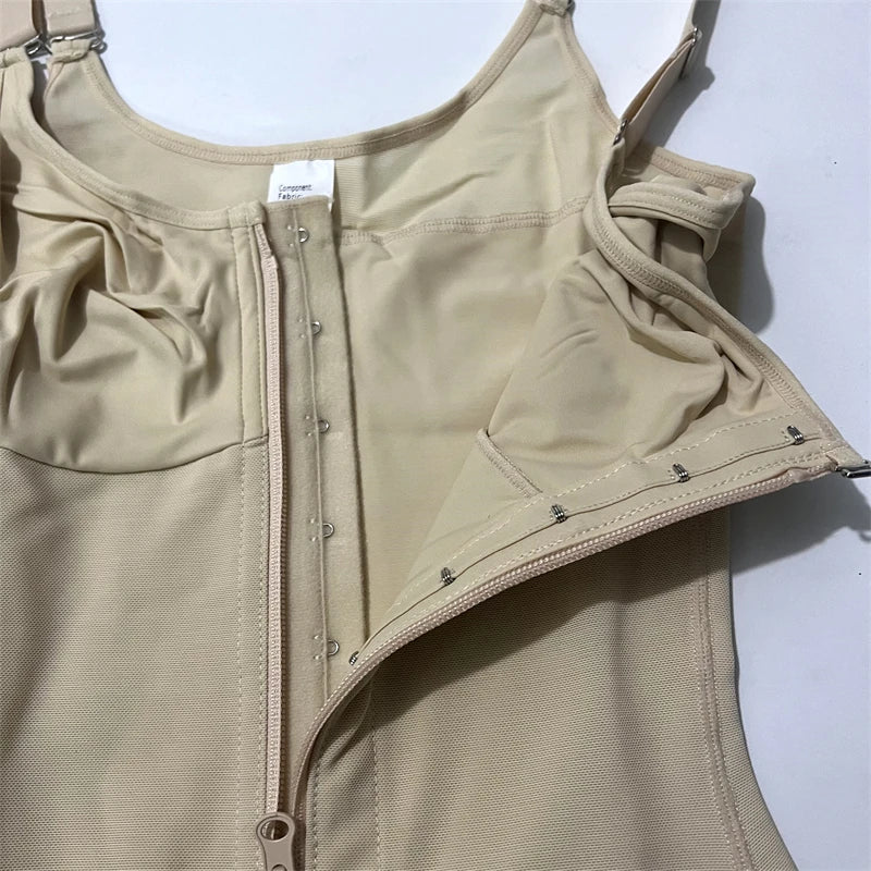 Fajas Body Shaper Tummy Control Butt Lifter Shapewear Bodysuit Zipper Design Crotch Postpartum Waist Trainer Slimming Girdles