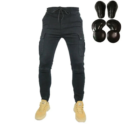 Men & Women Riders Equipment Tooling Casual Hidden Knee Pads Hip Gears STYLE Jeans Hockey Pants Off-road Motorcycle Riding Pants