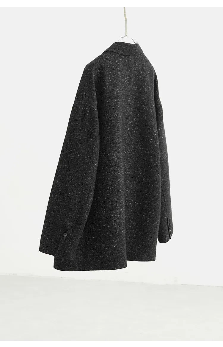 Tweed Fabric! Women's New 2025 Woolen Tweed Blazer, Long-Sleeved Slim-Fit Suit