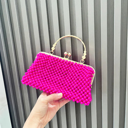 Purses and handbag luxury Designer Clutch purse handmade Pearl decoration Party Wedding Evening bag banquet bag