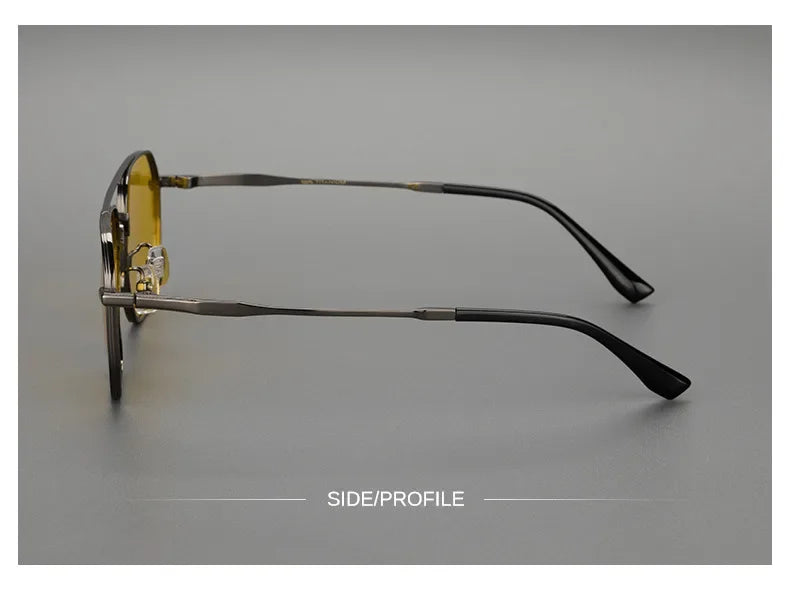 Top Quality Pure Titanium Pilot Polarized Sunglasses Men Outdoor Driving Night Vision Shades Anti-Glare Fishing UV400