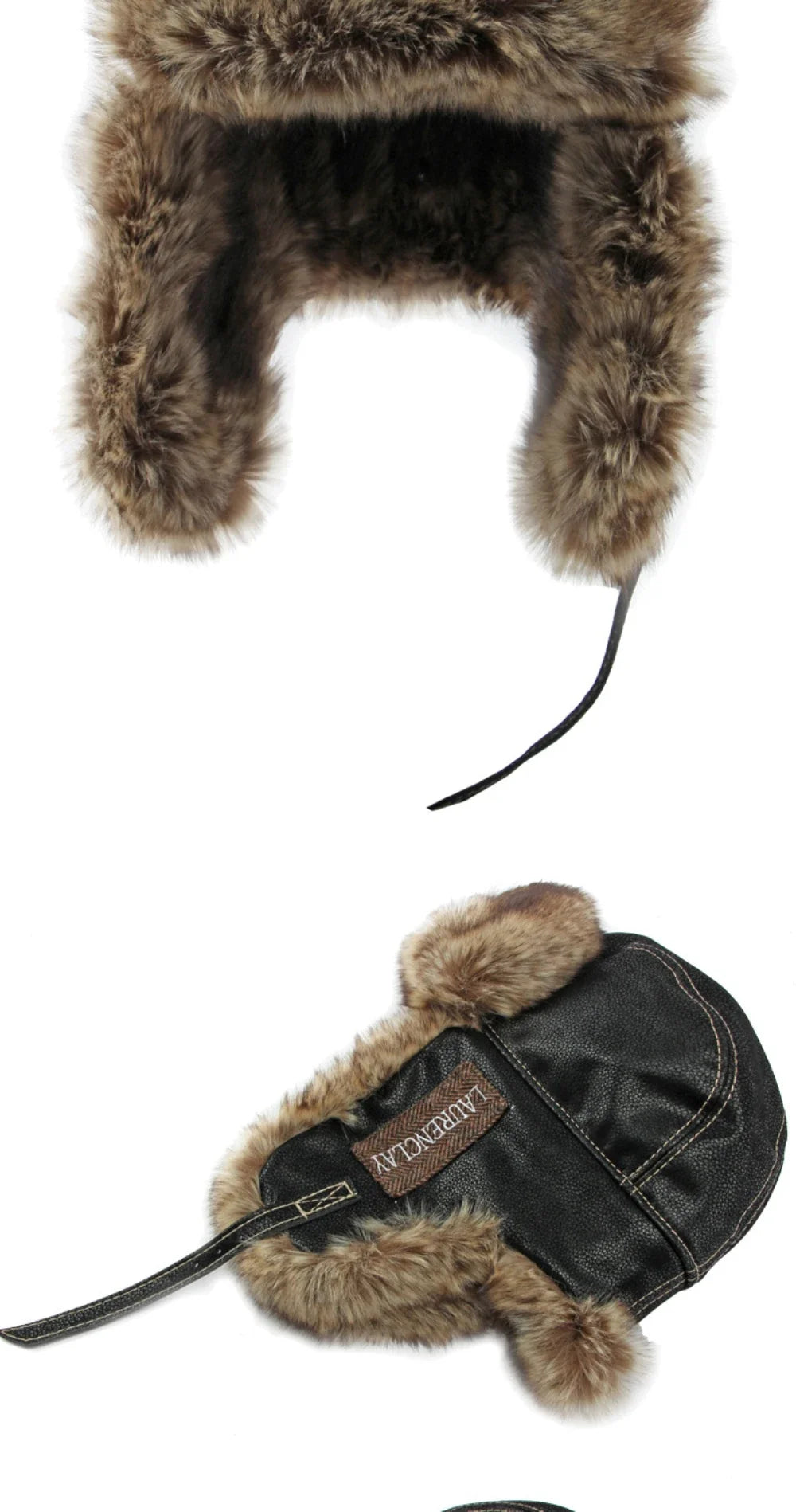 Bomber Hat New Thick Warm Men Women Russian Fur Hat Male Windproof PU Leather Ski Trapper Earflap Cap Winter Hat Ushanka