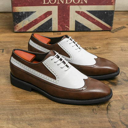 Spring black white leather shoes for men High quality wedding Dress shoes Business office loafers men shoe Luxury designer shoes