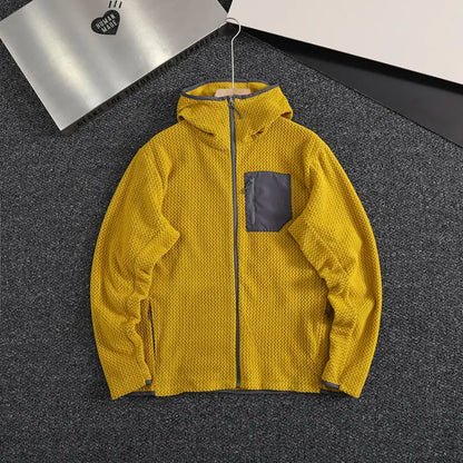 2026 Outdoor Men's and Women's Leisure Sports Fishing Travel Trend Mountain Grab Velvet Hooded Wavy Camping All-match Jacket