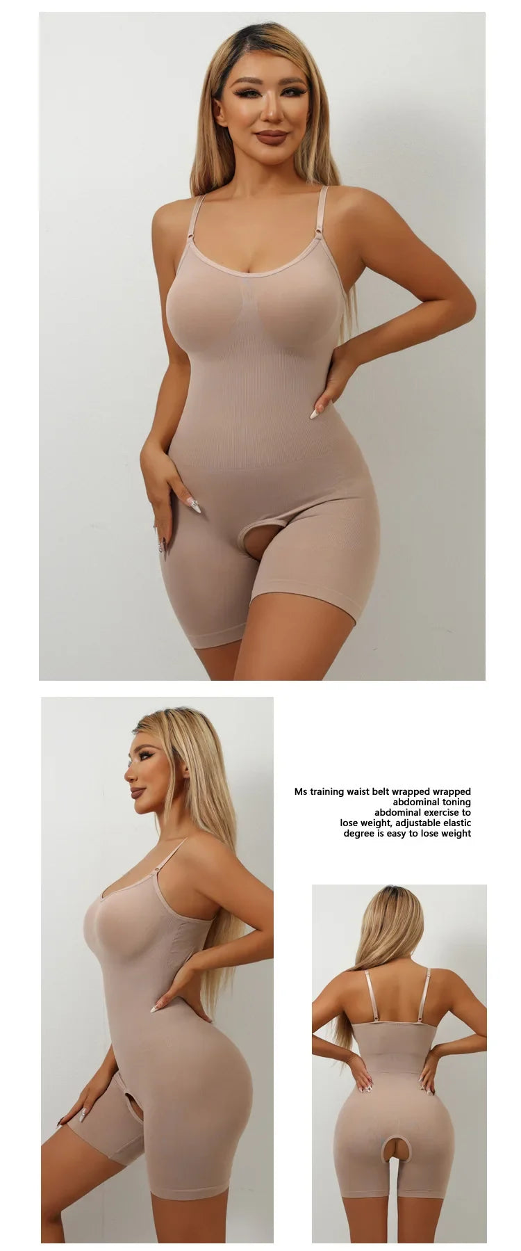 Bodysuit Shapewear Women Tummy Control Full Body Shaper Seamless Open Crotch Shorts Waist Trainer Butt Lifter Slimming Underwear