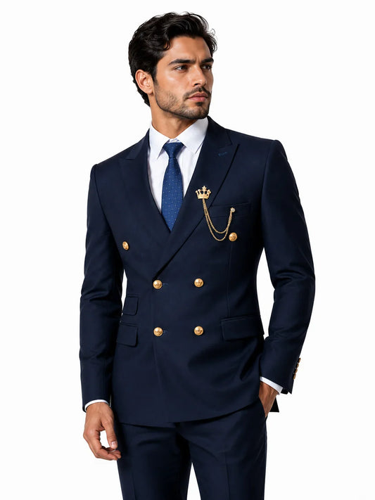 Double-Breasted Men's Suit Fashionable and Casual Slim Fit Male Groom Wedding Blazers Party Dress Jacket Coat Pants