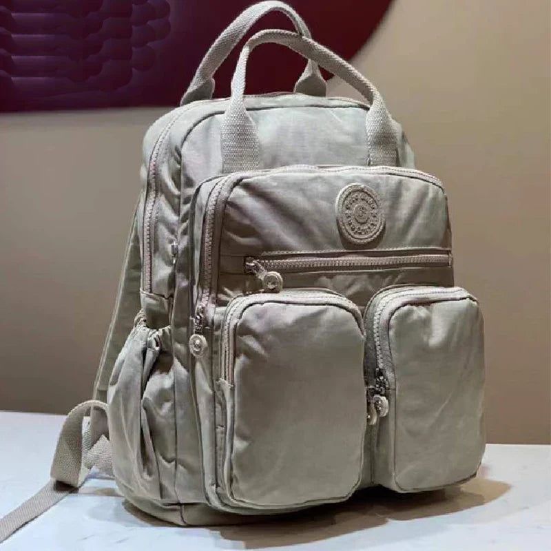 Fashion Woman Backpack Waterproof Nylon Soft Handle Solid Multi-pocket Travel Zipper Feminina School Bags Laptop Backpack