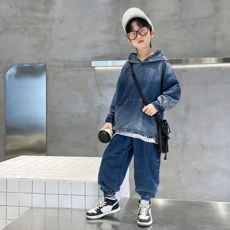 Hoodies Set Boys Clothes Outdoor Children Children's Clothing 7 To 12 Years 8 Autumn Winter Suit for Boy Outfit Child Top Bottom