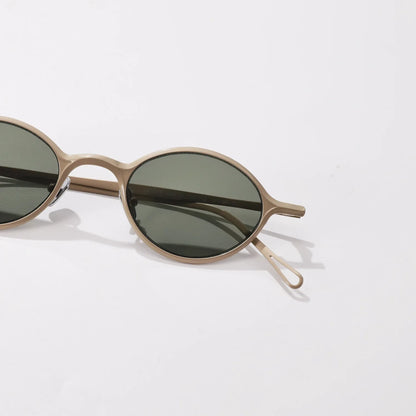 New Top Quality Titanium Summer Women Versatile Oval Sunglasses Outdoor Fashion Beach Driving Sunscreen UV400 Men Sun Glasses
