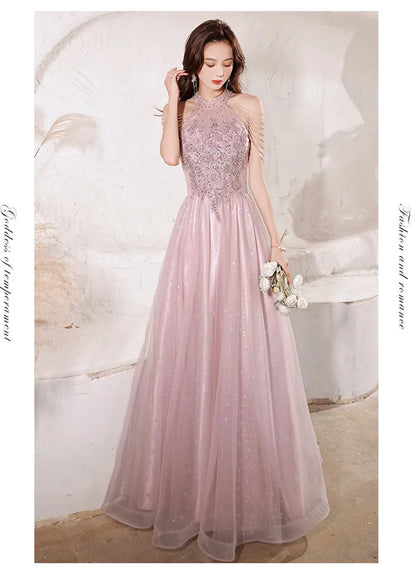 Luxury High Quality Pink Evening Dress 2026 For Prom Birthday Socialite Senior Specical Vestidos Party Dress For Women