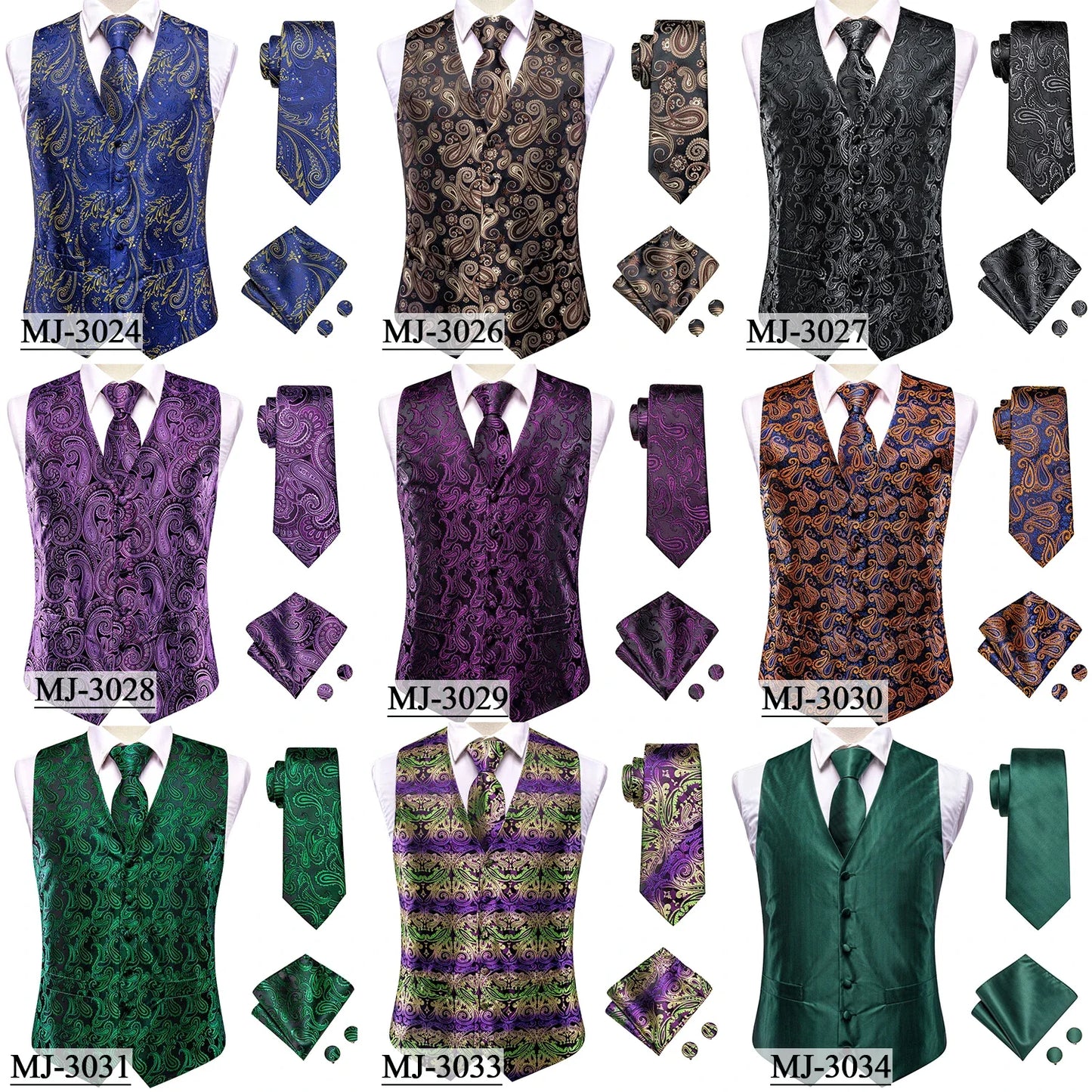 Wedding Coral Pink Mens Vest Silk Tie Set Adjustable Jacquard Waistcoat Jacket Necktie Hanky Cufflinks Formal Party Gifts