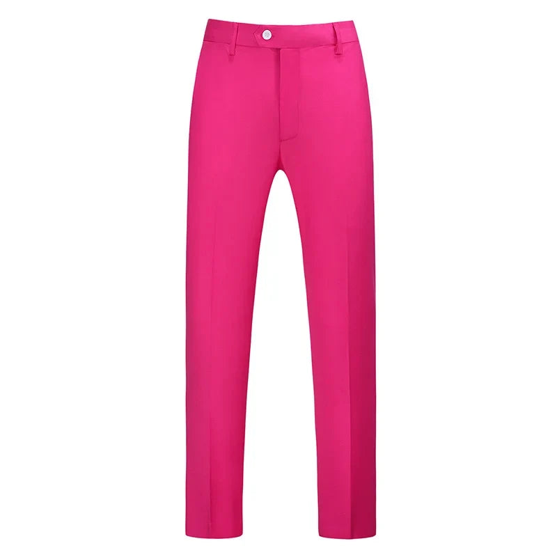 2026 New Men's Middle Waist Pants, 25 Color Choice, Elegant Office Men Trouser, Modest Green Pink Yellow Asian Size M-6XL