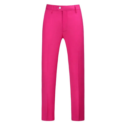 2026 New Men's Middle Waist Pants, 25 Color Choice, Elegant Office Men Trouser, Modest Green Pink Yellow Asian Size M-6XL