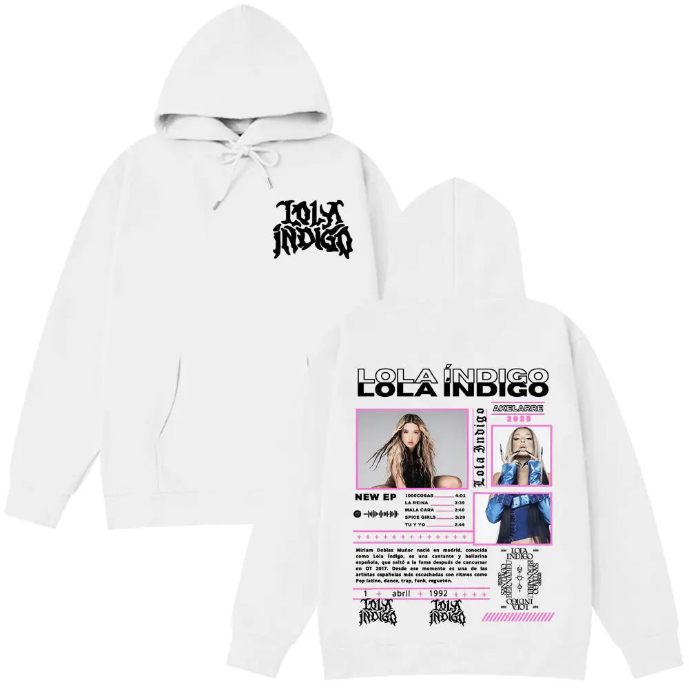 Lola Singer Indigo 2025 Tour Graphic Hoodies Men Women Clothing Fashion Aesthetic Sweatshirts Hip Hop Punk Casual Loose Hoodie