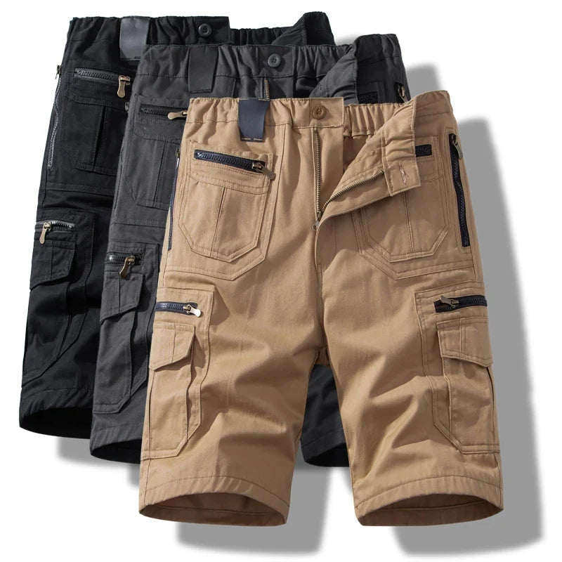 Men's Large Size Loose Casual Shorts Fashion Trendy Versatile Cotton Shorts Elastic Waist Summer Work Shorts
