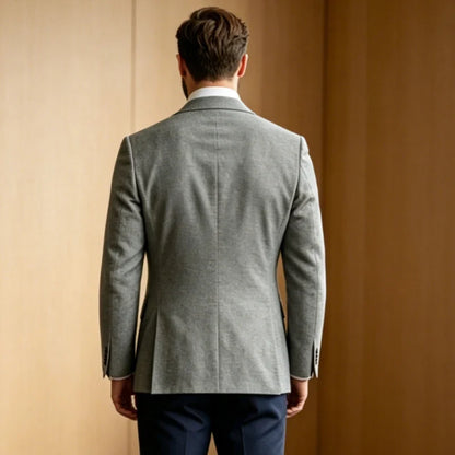 Men's Linen Blazer Notched Lapel 2 Button Slim Fit Suit Jacket Lightweight Breathable Men Business Wedding Party for Spring
