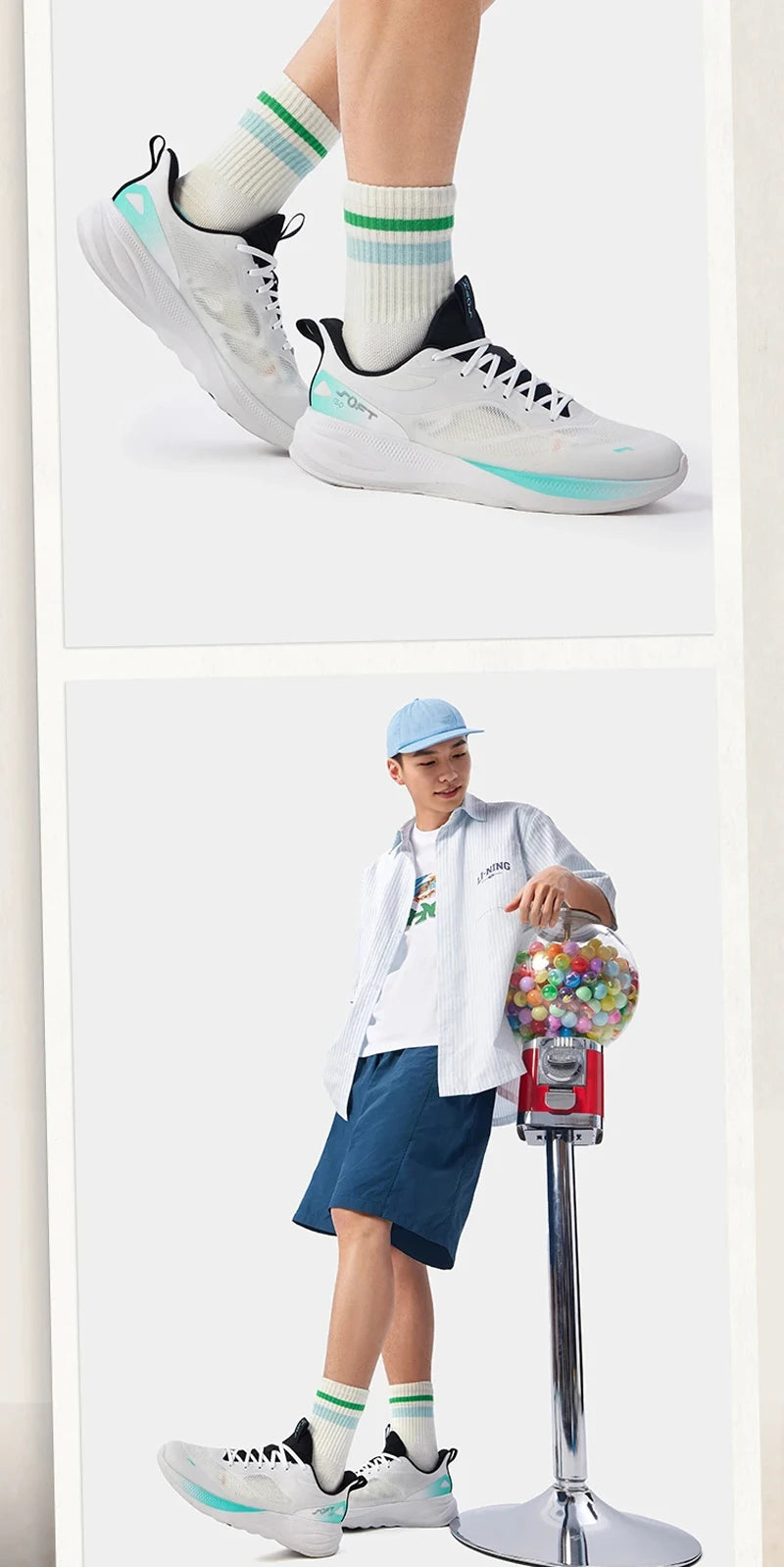 Men's SOFT GO 2 V4 Lifestyle Shoes COMFOAM Cushion Comfortable Breathable LiNing Stylish Casual Sneakers AGLV091
