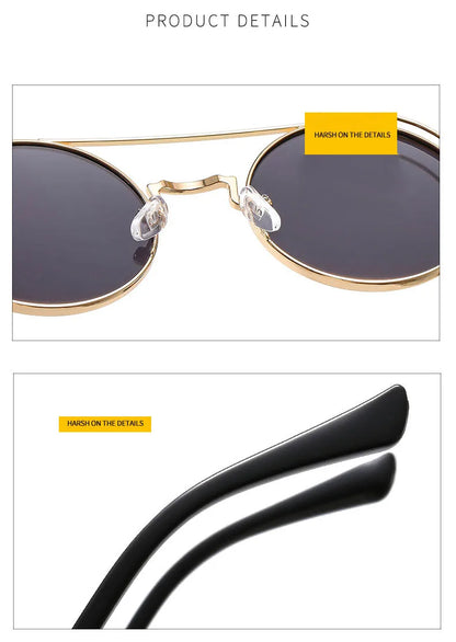 Punk Sunglasses For Men Designer Vintage Round Steampunk Fashion Glasses Retro Sunglasses Women 2024 Gafas De Sol Hombre Lunette