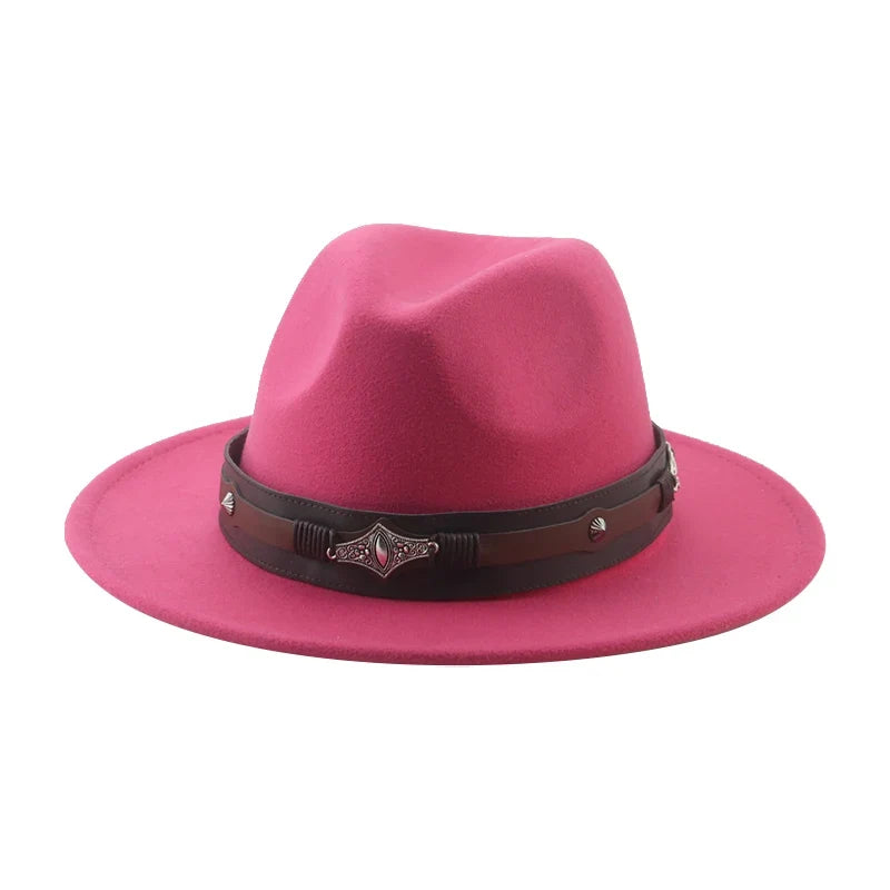 Hat Fedora Hats for Women Hats for Men Cowboy Hat Caps Big Size 62cm Western Cowboy Belt Cow Bands Fedoras Chapeau Feutre Homme