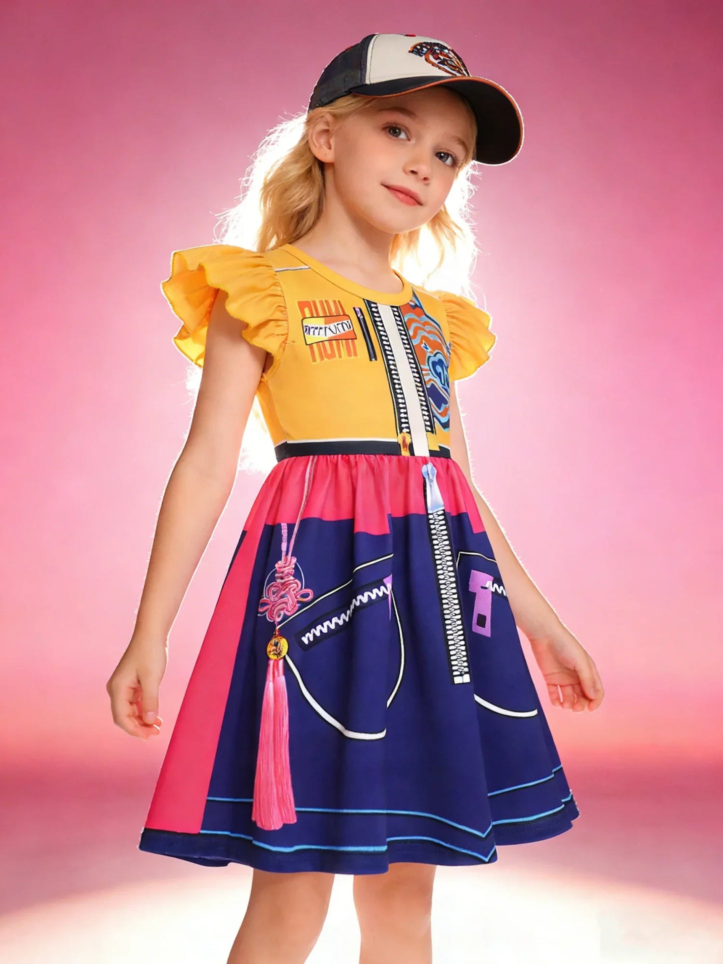 Popular Movie Hallyu Girl Group Black And White Girl Dress With Sequin Print, Party Role-Playing Costume
