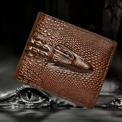 PU Leather Fashion Luxury Cattle Male Quality Design Crocodile Emboss Simple Standard Brand Wallet Handy Purse Men