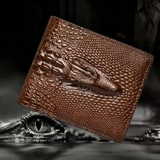 Portefeuille Homme en Cuir PU, Luxe, Mode, Qualité Supérieure, Motif Crocodile, Design Simple, Standard, Marque, Pratique