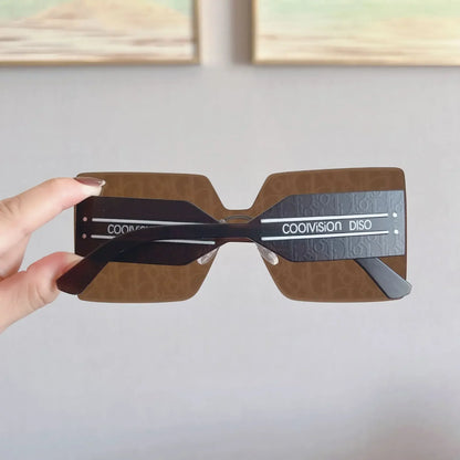 Ins 2025 Luxury Designer UV400 Sunglasses Women Men New Trendy Square Rimless Sun Glasses Ladies Vintage Letters Gafas De Sol
