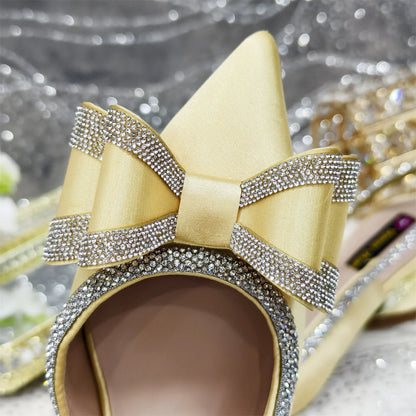 2025 New Olive Green Pointed Toe INS Party Wedding Italy Design Women's High Heels Shoes and Bag to Match Italian