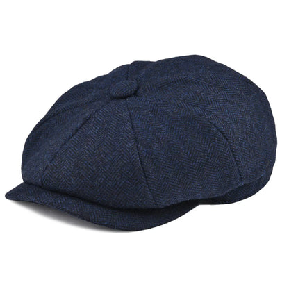 Men's 8 Piece Wool Blend Newsboy Flat Cap Gatsby Retro Hat Driving Caps Baker Boy Hats Women Boina 005