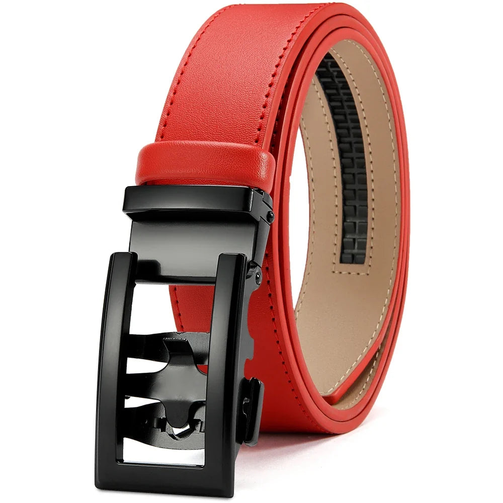 DOOPAI New Mens Belt Hollow Automatic Mens Belt Genuine Leather Luxury Belt  For Men Belt Male Strap Male Metal Automatic Buckle