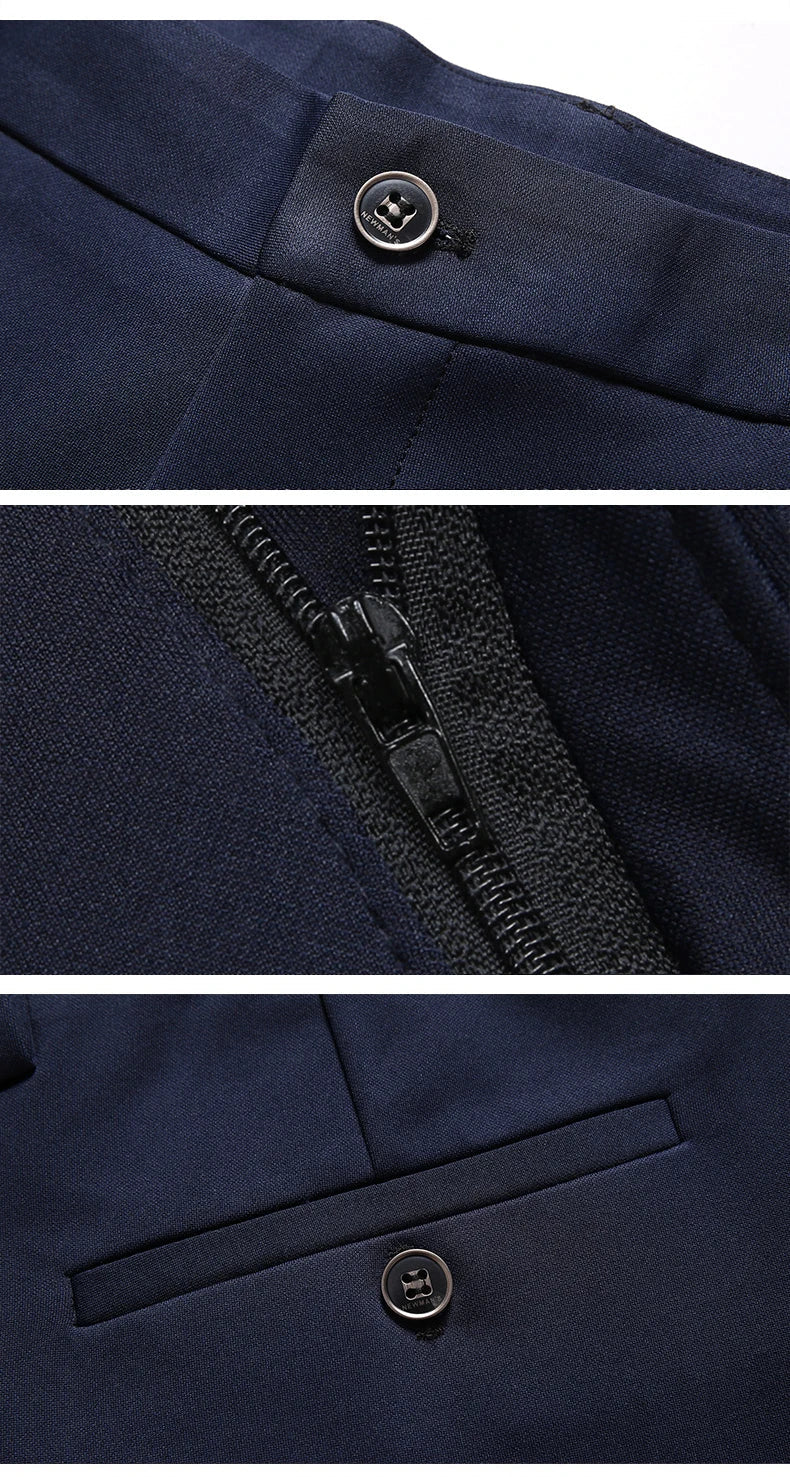 Men's Business Casual Pants Spring Summer Elastic Trousers Office Suit Pants Quick Dry Formal Pants Breathable Comfortable